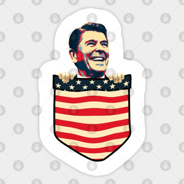 Ronald Reagan Chest Pocket Sticker by Nerd_art